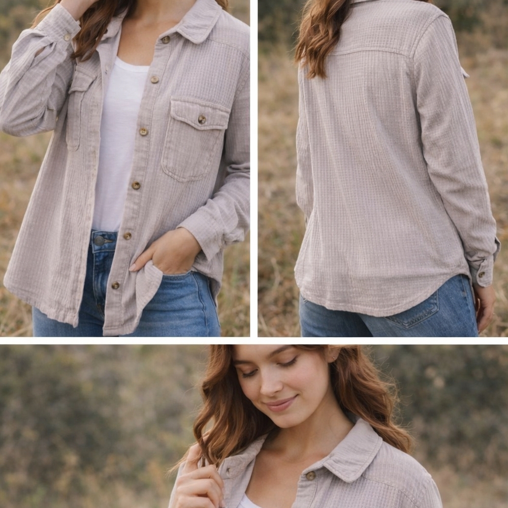Briggs New York Taupe Textured Shirt